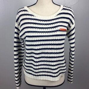 Tommy Hilfiger Navy and White Striped Sweater